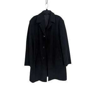 Valente Men's Black Wool Cashmere Blend Overcoat - Italy XL